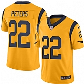 Nike Men & Women & Youth Rams 22 Marcus Peters Gold Color Rush Limited Jersey,baseball caps,new era cap wholesale,wholesale hats